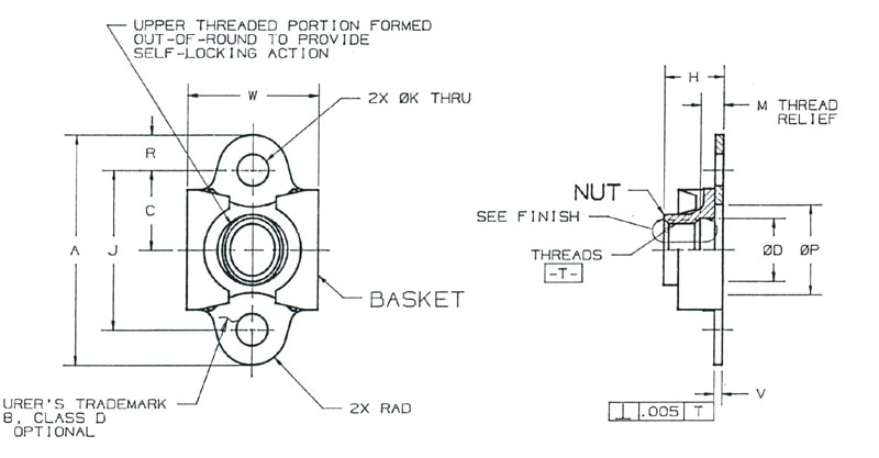 Item # MF54208-08, MF54208 - Anchor Nut Floating, Miniature On Howmet ...