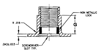 104 Thin Panel Series Delron Inserts - Threaded Fastener Non-Metallic Locking, Grommet Type_F Head Plug