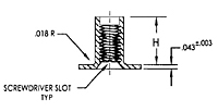 106 Series Delron Inserts - Self Locking Helical Coil, Grommet Type_F Head Sleeve