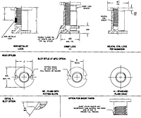 400 H and HE Inserts - Potted-In Type, Blind Thread