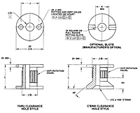 D1834 Series Delron Inserts - Molded-In Sandwich Panel, C'Sunk & Thru Clearance