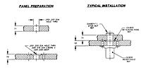 LiveLock™ CA1821 Series - Stud Nuts, - Panell Preparation Typical Installation