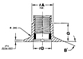 104 Thin Panel Series Delron Inserts - Threaded Fastener Non-Metallic Locking, Grommet Type_D Head Plug